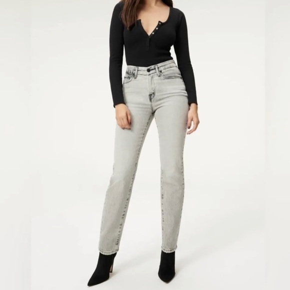 Good American Good Classic Jeans in Black 176 Size 0 / 25 NWT - Picture 1 of 6